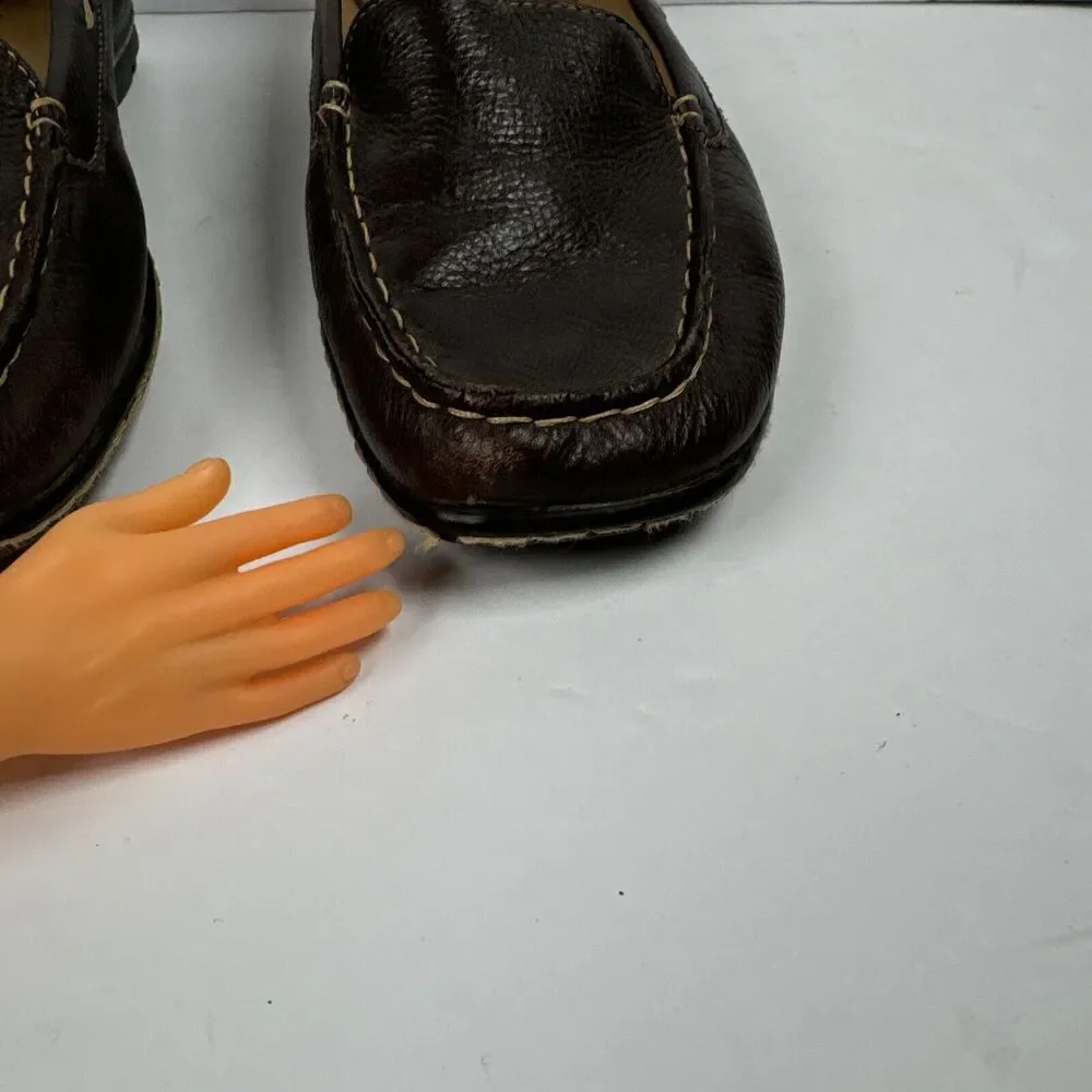 Bjorndal Brown Leather‎ Driving Moccasin slip On Shoe Size 9M *peeling One Heel